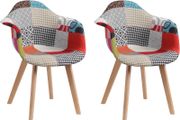 Patchwork dining chairs armchairs Set of two