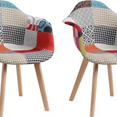 Patchwork dining chairs armchairs Set of two