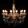 Chandelier with Beads Golden 12 x E14 Bulbs Image 4