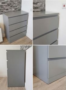 QUICK SALE! Modern 4-Drawer Grey Chest of Drawers (Excellent Condition) - Diblin 13