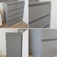 QUICK SALE! Modern 4-Drawer Grey Chest of Drawers (Excellent Condition) - Diblin 13