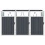 Triple Garbage Bin Shed Anthracite 213x81x121 cm Steel Image 3