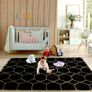 Geometric Rug for Bedroom, 90x150 Black and Gold Living Room Area Rugs for Kids Baby Room, Nursery, Dorm, Lounge Decor, Thick Soft Fluffy Plush Small Non-slip Floor Carpet Image 5