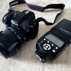 Pentax K-50 DSLR Camera + 18-55mm Lens + Flash