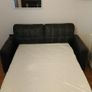 2-Seater Black Leather Pull-Out Sofa Bed / Sleeper Couch Image 4