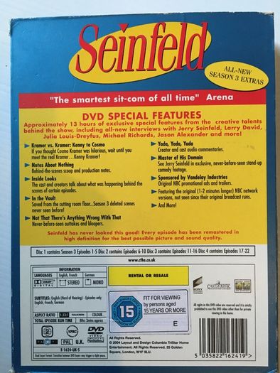 Seinfeld - Season 3 (1991-1992) [DVD TV Boxsets]