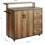 Kitchen island cabinet portable rolling vintage elegance Image 3