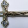 Antique 19th century Italy micro mosaic glass and metal Crucifix Cross Image 3