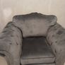 Grey Velvet 2 Seater + Arm Chair + Futon Image 2