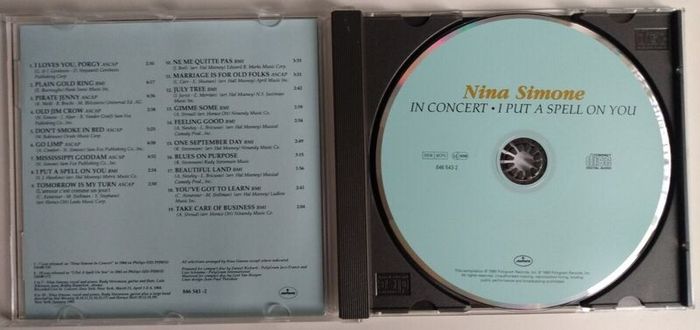 Nina Simone - In Concert / I Put A Spell On You CD (1990) 2 on 1 CD EX+ Out Of Print