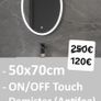 LED Bathroom Mirror Oval Demister Touch Switch Image 2