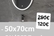 LED Bathroom Mirror 50x70cm Antifog Demister