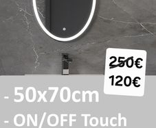 LED Bathroom Mirror 50x70cm Antifog Demister