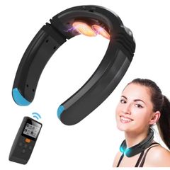 Auxoliev Neck Massager with Heat, 9 Modes 50 Levels Deep Tissue Massage, Electric Neck Massager for Pain Relief, Portable and Soothing give Gifts for Men Women (Black)