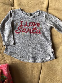 Girls Christmas top I Love Santa