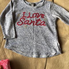 Girls Christmas top I Love Santa