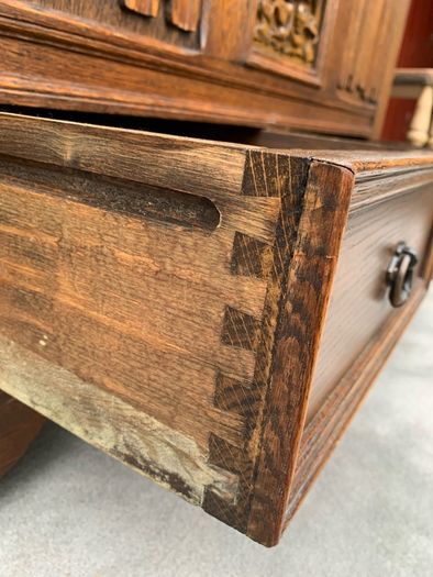 Antique Oak Blanket Box With Drawers.