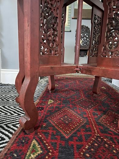 Large Antique Chinese Red Lacquer & Gilt Coffee Table