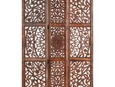 Hand carved 3-Panel Room Divider Brown 120x165 cm Solid Mango Wood