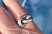 Adjustable Heavy Sterling Unisex Silver Buckle ring