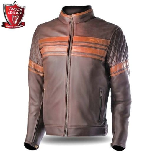 49% OFF - Bela Merlin Bikers Leather (Cowhide) Jacket - Brown- FREE SHIPPING
