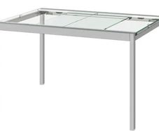 IKEA GLIVARP Extendable Dining Table Glass & Chrome