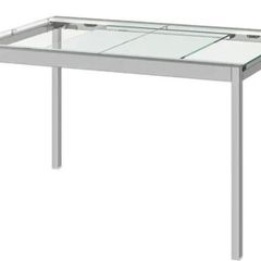 IKEA GLIVARP Extendable Dining Table Glass & Chrome