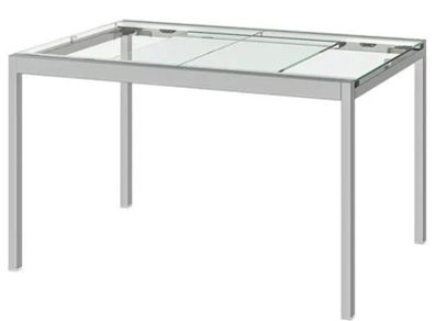 IKEA GLIVARP Extendable Dining Table Glass & Chrome