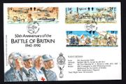 1990 Isle of Man 50th Anniversary of the Battle of Britain Commemorative Stamps First Day Cover (FDC) With Battle of Britain Memorial Flight RAF Coningsby cancel on rear