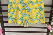 Zara size medium high waisted linen mix. Lemons pattern