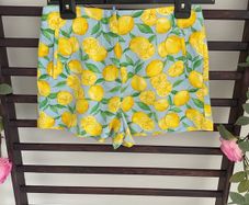Zara size medium high waisted linen mix. Lemons pattern