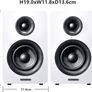 NEW SALE | Active Bluetooth 5.0 Bookshelf Speakers 60W Carbon Fiber Unit Built in 24bit DAC Dynamic 3D Surround Sound 2.0 Computer PC Monitor Gaming Speakers (Pair, White) Image 5