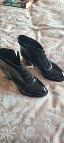 Loretta Vitale Patent Heeled Black Ankle Dress Boot