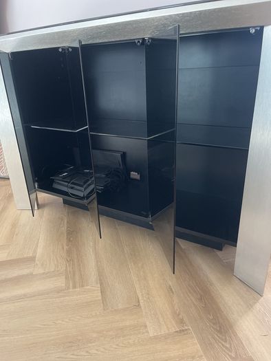 Glass and Chrome cabinet/tv unit
