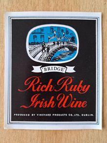 Vintage rich Ruby Irish wine label