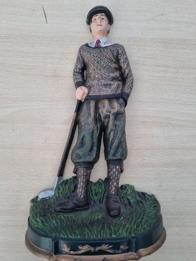 Vintage Large Cast Iron Golfer Door Stop