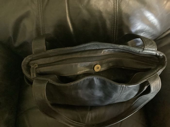 Black leather shoulder bag