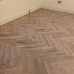 Herringbone laminated flooring
