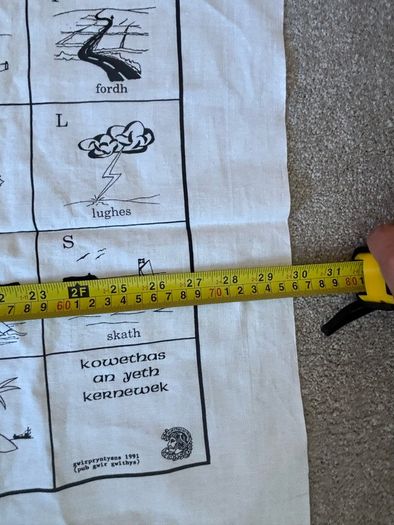 vintage Cornish Language Tea Towel