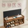 Shoe bench with seat upholstered vintage brown 150kg max Image 3
