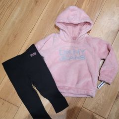 DKNY Fluffy Hoodie & Leggings Set Baby age 24 months