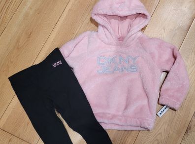 DKNY Fluffy Hoodie & Leggings Set Baby age 24 months