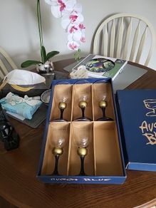 Wine glasses avoca blue