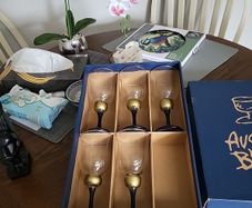 Wine glasses avoca blue