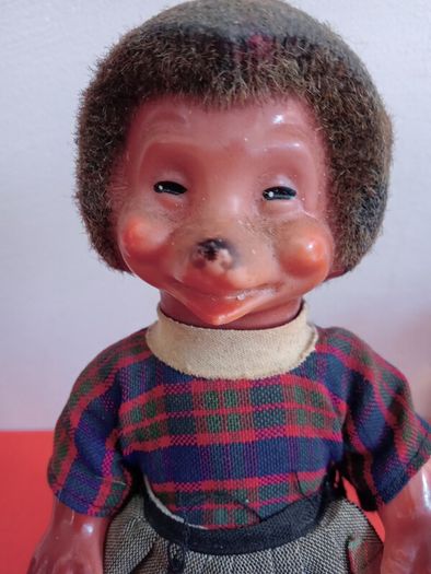 Vintage  Wind Up Hedgehog Doll 7" Tall 1950s-60s