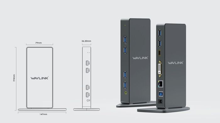 USB 3.0 Aluminum Universal Docking Station - Dual Monitor, 6 USB Ports, Gigabit LAN