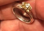 Daisy silver and gold ring