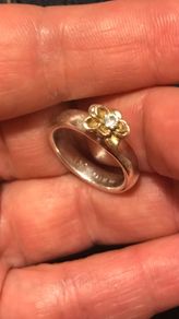 Daisy silver and gold ring