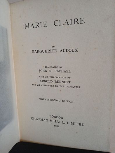 Marie Claire by Marguerite Audoux. Translated by John N. Raphael (HQ07)