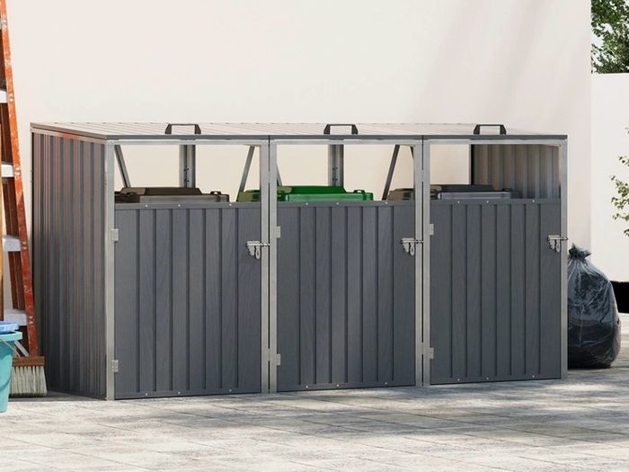 Double Metal Wheelie Bin Shelter Shed Storage